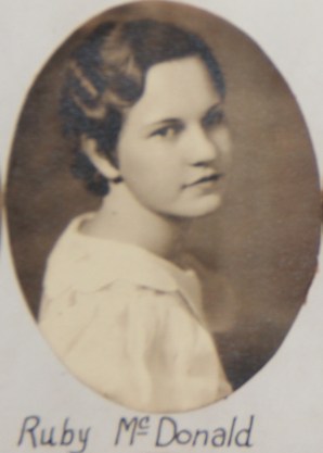 Ruby McDonald Senior Class Picture, Bradford High School, 1933