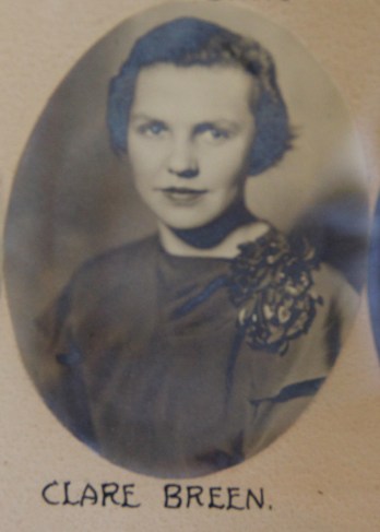 Clare Breen graduated from Bradford High School in 1934, in the same class as Helen Fuertges.