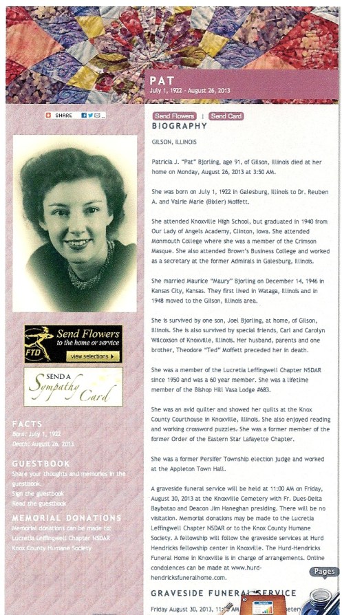 Patricia Bjorling Obituary