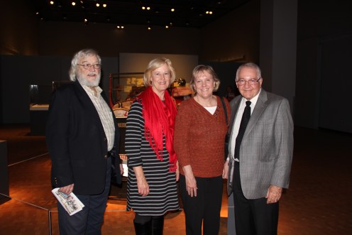 Gypsy Coed descendants at the Peoria Riverfront Museum, Bernie Hickey, Kathie Blakkan, Rosemary Hickey Welch, and Denny Hickey. Kathie is the daughter of Darlene Dorgan Bjorkman. Bernie, Rosemary and Denny are the children of Helen Fuertges Hickey.
